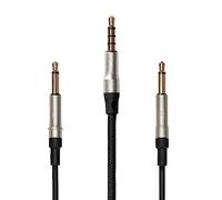 MEZE AUDIO | Câble d’Origine pour 99 Classics Noyer Argent | 1,2 m avec Microphone et télécommande (1.5m, Noir & Argent)