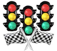 MEZHEN Ballon en Aluminium Feux de Circulation Anniversaire Décoration Voiture de Course Ballons Cars Ballons Fête d'anniversaire Deco