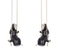 MEZHEN No Face Man Figurines Anime Figurine Halloween Modèle Statue Voiture Accessoires à Suspendre Miroir de Voiture Pendentif Décoration Hommes et Femmes