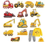 MEZHEN Patchs Thermocollants Tracteur Écusson Patch Brodé Autocollants Enfants Patchs Réparation Tracteur pour T-Shirt Jeans Sacs Jupe 13 Pièces