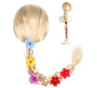 MEZHEN Perruque Blonde Reine des Neiges Raiponce pour Enfants Filles - Princesse Cosplay Carnaval Anniversaire Halloween Décoration