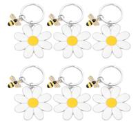 MEZHEN Porte-Clés Marguerite Pendentif Porte-clés Enfants Keychain Marguerite Décoration Cadeaux Anniversaire Remplisseurs de Sac de Fête Daisy