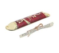 Mezouza de Porte Religieuse Juive Rouge, Alliage de Zinc, 2 Trous | Parchemin Inclus, Papier, Bords Ronds et Surface Lisse, Aspect Antique, pour Encadrement Domestique