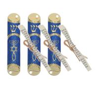 Mezouza Pte Bénédiction Maison 3 Sets Alliage de Zinc Bleu | Scroll Hébreu Inclus, Usage Intérieur et Extérieur, pour Portes et Montants, Présent