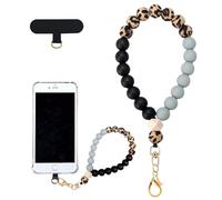 Mezrkuwr Bracelet avec perles en silicone, cordon de téléphone portable, élastique, mains libres pour la plupart des smartphones
