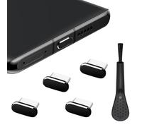 Mezrkuwr Lot de 5 bouchons anti-poussière USB C compatibles avec iPhone 15, couvercle de port USB C, nettoyeur de port de charge de téléphone, bouchon anti-poussière USB C