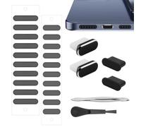 Mezrkuwr Lot de 8 bouchons anti-poussière USB C compatibles avec iPhone 15, couvercle de port USB C, couvercle de haut-parleur de téléphone, nettoyeur de port de charge de téléphone