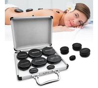 Mezsocly Hot Stones Ensemble de 8 pierres de massage électriques pour spa professionnel ou domestique, relaxation, guérison, soulagement de la douleur, masseur de pierres chaudes avec boîte en