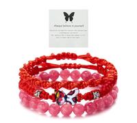 Meztole Bracelet papillon « Always Believe in Yourself » - Joli bracelet à breloques pour femme - Corde tressée réglable - Bracelet porte-bonheur assorti d'amitié, adjustable, Corde, Pas de gemme