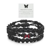 Meztole Bracelet papillon « Always Believe in Yourself » - Joli bracelet à breloques pour femme - Corde tressée réglable - Bracelet porte-bonheur assorti d'amitié, adjustable, Corde, Pas de gemme