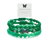 Meztole Bracelet papillon « Always Believe in Yourself » - Joli bracelet à breloques pour femme - Corde tressée réglable - Bracelet porte-bonheur assorti d'amitié, adjustable, Corde, Pas de gemme