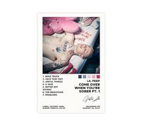 MEZUMI Lil Peep Come Over When You're Sober, Pt. 1 - Impression sur toile - Décoration de chambre à coucher - Paysage sportif - Cadeau - Sans cadre - 50 x 75 cm