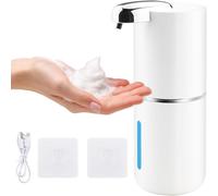 Mezzar Automatique Distributeur de Sapone, 380 ML Rechargeable Mousse Distributeur de Savon Mural avec Capteur de Mouvement Infrarouge pour Bagni e Cucine