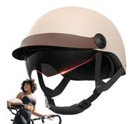 Mezzo Elmetto Moto - Mezzo Casco Da Motociclista Stile | Portatile Mezzi Caschi | Cappello Di Sicurezza per Motociclisti Multisport Con Protezione Anticollisione E Visiera Parasole | Cappello Di S