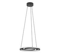 Eglo LED suspension Mezzomonte, lampe à manger dimmable avec télécommande, pendant plafond, luminaire salle métal noir et blanc, blanc chaud-froid, 4700 lumens