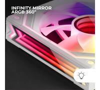 Mf-Linkfinity Blanc,Ventilateur Modulaire Pwm 120Mm,Système De Connexion Linkfinity,Éclairage Infinity Mirror Argb 360°,Ultra-Silencieux 12Db