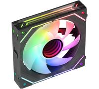 MF-LINKFINITY Noir, Ventilateur Modulaire PWM 120mm, Système de Connexion LINKFINITY, Éclairage Infinity Mirror ARGB 360°, Ultra-Silencieux 12dB