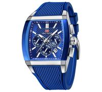 MF MINI FOCUS Montre analogique pour homme avec chronographe, idéale pour les amateurs de sport et pour un usage quotidien, bleu