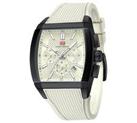 MF MINI FOCUS Montre analogique pour homme avec chronographe, idéale pour les amateurs de sport et pour un usage quotidien, ecru
