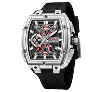MF Mini Focus Montre analogique Tendance pour Homme avec chronographe, idéale pour Les Amateurs de Sport et au Quotidien, Bleu_doré, Argenté., Sangle