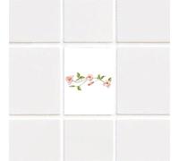 MF739 Stickers pour carrelage Idéal pour salle de bain et cuisine Motif fleurs japonaises 15 x 20 cm