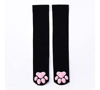 Mfacl Chaussettes hautes Chaussettes hautes du genou pour femmes - chaises japonaises 3D chaussettes Lolita kawaii chaussettes pour femmes filles chat patte paillettes cuisse hautes chaussettes sur ge