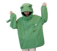 Mfacl Sweatshirt Sweatshirt Vêtements Kawaii Hoodie Sweats Sweats Sweats-Sweatshirts Grenouilles Pull Sweater Version en Vrac Automne et Hiver Unisexe Port Ropa Mujer (Color : Green, Size : M)