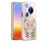 MFAOSHI Magnétique Coque pour Huawei Pura 90 Pro Max/90 Pro/90, Givrée Dissipation Thermique Etui Tout Compris Caméra Protection Housse,d'or,90