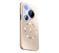 MFAOSHI Magnétique Coque pour Huawei Pura 90 Pro Max/90 Pro/90, Mince Givrée Anti-Empreinte Étui Tout Compris Caméra Protection Housse,d'or,90 Pro
