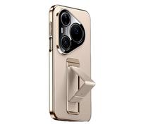 MFAOSHI Mince Coque pour Huawei Pura 90 Pro Max/90 Pro, Luxe Galvanisé Sangle Poignet Support Cuir Étui avec Caméra Protection Housse,d'or,90 Pro