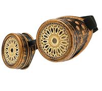 MFAZ Morefaz Ltd Cyber De Soleil des Lunettes de Soudage Welding Goggles Steampunk Antique Cosplay Sunglasses Round Glasses Party Fancy Dress (Gold Design)