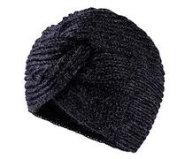 MFAZ Morefaz Ltd Femme Foulard Bonnet Laine de Mohair Bandana Twist Turban pour Cancer Chimie Perte de Cheveux Islamique (Dark Grey)