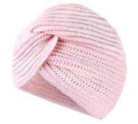MFAZ Morefaz Ltd Femme Foulard Bonnet Laine de Mohair Bandana Twist Turban pour Cancer Chimie Perte de Cheveux Islamique (Powder Pink)