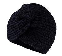 MFAZ Morefaz Ltd Femme Foulard Bonnet Laine de Mohair Bandana Twist Turban pour Cancer Chimie Perte de Cheveux Islamique (Black)