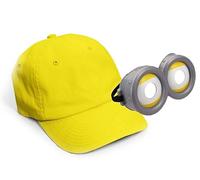 MFAZ Morefaz Ltd Lunettes de déguisement Minion Moi, moche et méchant pour adulte Jaune Bonnet, Casquette jaune + lunettes double, taille unique