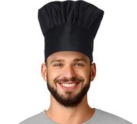 MFAZ Morefaz Ltd - Toque de chef long noir et blanc - BBQ, restauration, cuisine, Chapeau noir