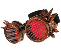 MFAZ Morefaz Ltd Welding Cyber Goggles De Soleil des Lunettes de Soudage Steampunk Antique Cosplay Sunglasses Round Glasses Party Fancy Dress (Copper Spikes-Grid)