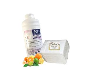 MFB Provence® - Nettoyant/Solvant à cire 1 litre pour nettoyage appareils d'épilation + 50 serviettes spunlace déliKtess® jetables