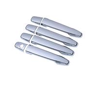 MFBGPVCVMM Poignée Couverture Poignée Porte En Fiber Carbone Noir Brillant Autocollant Accessoires Style Superpositions Pour Mitsubishi Outlander Pour ASX 2008-2020(Argent)