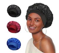 MFCGHXR 3pcs Bonnet Nuit Satin, Bonnet pour meches Cheveux Dormir, Bonnet de Nuit en Satin pour Filles Bonnet de Nuit Ensemble de Couvre-Chef pour la Perte de Cheveux, Soins capillaires