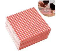 MFCGHXR 80pcs serviettes à carreaux serviettes jetables 30 * 30cm serviettes rouges et blanches pour pique-nique, barbecue, action de grâces, noël, anniversaire