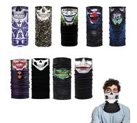 MFCGHXR Cache-Cou Foulard Multifonctions Cache-Coup Moto Soft Shell Bandana - 9 Designs - Polyester, Multi-Functional, Halloween & Outdoor Activities, Adjustable, Breathable