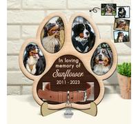 MFCHICIFY Cadre commémoratif personnalisé pour chien, grandes images avec support de collier, panneau commémoratif pour animal de compagnie, cadeau de condoléances pour perte d'animaux de compagnie