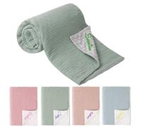 MFCHICIFY Couverture Bébé Personnalisée,Couverture Mousseline De Coton pour Bébé Et Nouveau-né,Couette Bebe Personnalisée Prénom pour Enfants,Filles,Garçons,Naissance Garcon (120x150cm'x59)