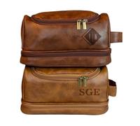 MFCHICIFY Trousse de voyage personnalisée pour homme, trousse de toilette à suspendre en cuir, cadeau personnalisé pour homme, kit Dopp pour lui, fête des pères, Noël, anniversaire de mariage, cadeau