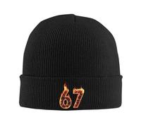 MFDXHJCGI 67 Flame Number Six Seven Funny Fire Bonnet Bonnets Bonnets Beanie Pattern Spring Knitted Hat Retro Unisex Kpop Head Wrap