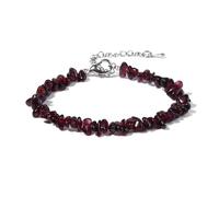 MFESFCS Bracelet Pierre Bracelet en cristal de Quartz for femmes, bijoux en perles de pierre irrégulières, améthystes, aigue-marine, Citrines(27 Garnet)