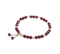 MFESFCS Bracelet Pierre Bracelets fins en pierre de cristal grenat plaqué or 14 carats, brins perlés for femmes et filles, bijoux fins