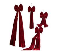 MFESFCS Nœud pour Cime D Arbre 1PC Large Red Bow Pendant Decoration Wine Red Non Fallen Bow Tree Pendant Festive Atmosphere Decoration(Color 01)