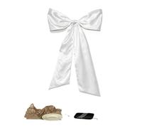 MFESFCS Nœud pour Cime D Arbre 2-Pack Elegant 40-inch Bows, Perfect for Home Decor Holiday Ornaments(White)